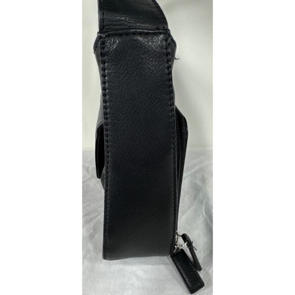 Fossil Black Leather Organizer Shoulder Bag - Picture 8 of 12